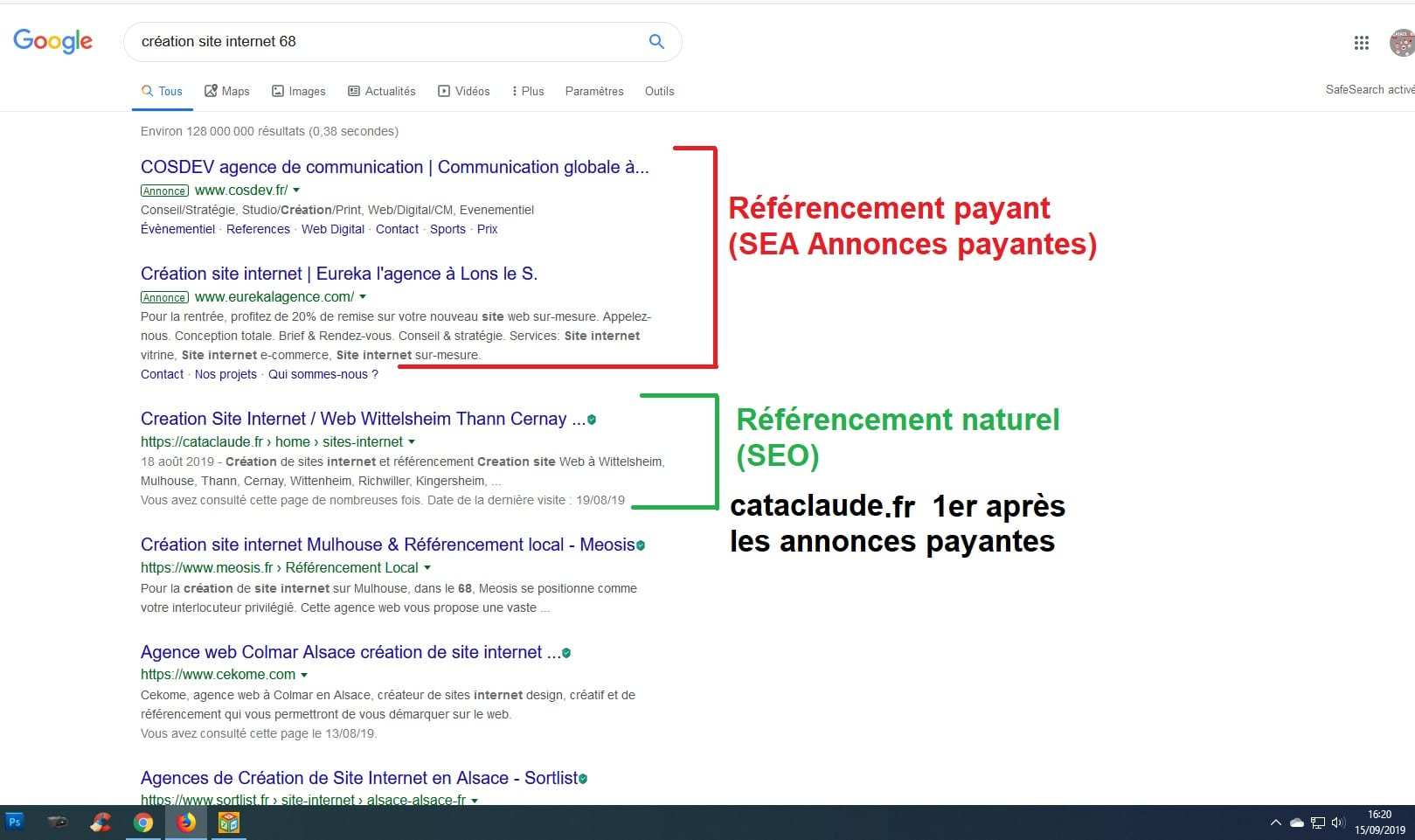 Création et référencement naturel pour un bon positionnement sur la 1ère page de Google