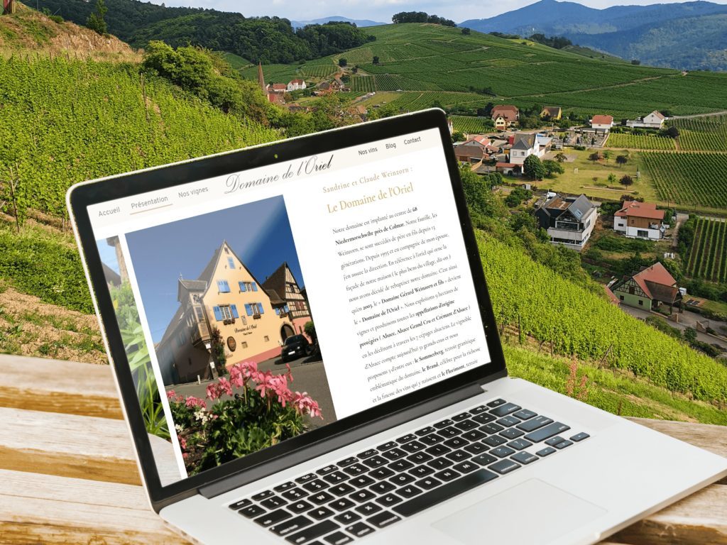 Création et référencement site Internet pour un nouveau client vigneron indépendant de grands vins d'Alsace à savoir le Domaine de l'Oriel 68 Niederemorschwihr près de Colmar (Alsace)