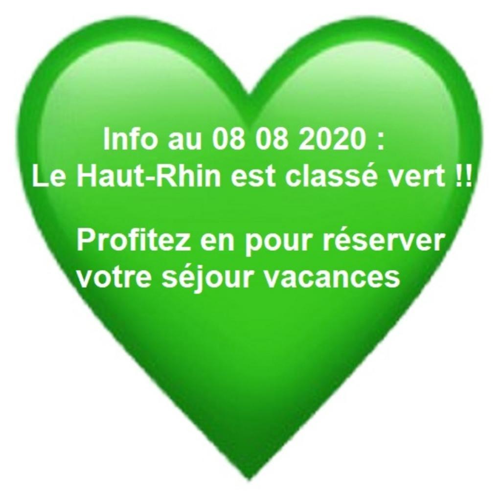 Cataclaude Info clients gites. Le haut-Rhin Alsace déclaré en vert pour le tourismeau 08 08 2020