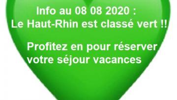 08 08 2020 : Le Haut-Rhin en vert ! L'occasion de réserver vos vacances en Alsace