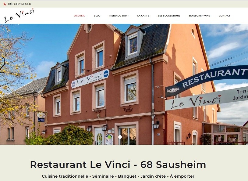 23 10 2020 - Mise en ligne du nouveau site Internet vitrine pour "Le Vinci" Restaurant situé 71 grand-rue à 68390 #SAUSHEIM près de #Mulhouse