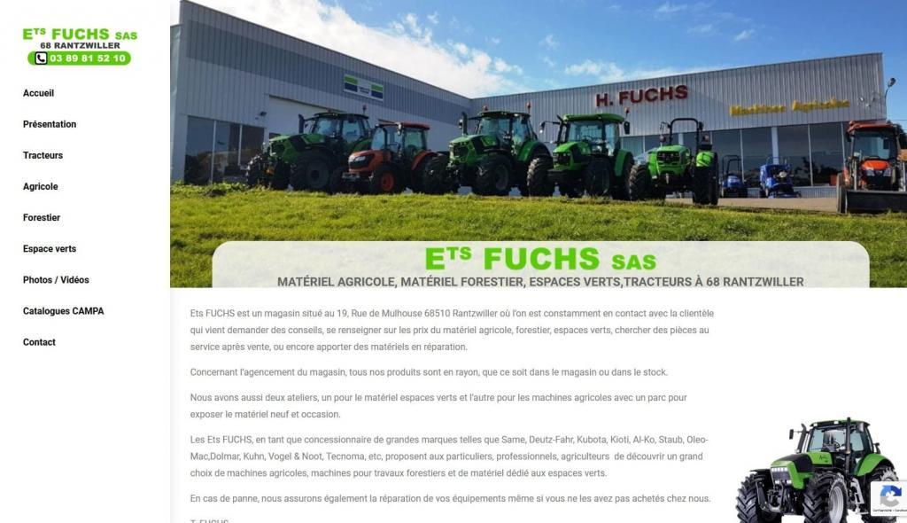 Refonte complète du site Internet vitrine existant des etablissements Fuchs 68 Rantzwiller près de Sierentz et 68 Alkirch
