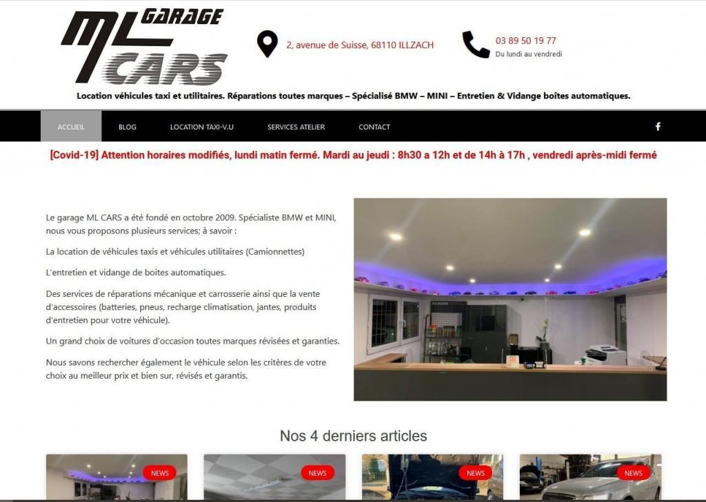 Refonte complète du site Internet vitrine pour Garage ML Cars à 68 Illzach près de Mulhouse et Sausheim