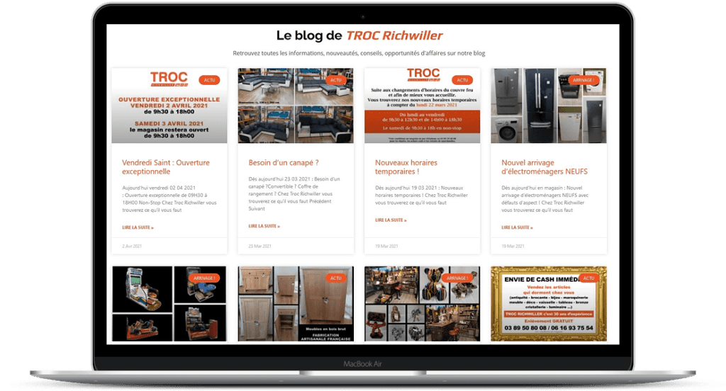 Info Cataclaude : 02/04/2021 : Création de site Internet (Blog) pour Troc Richwiller à 68 Richwiller entre Wittelsheim, Kingersheim, Wittenheim et Mulhouse