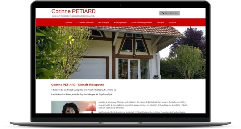 Création de sites Internet à 68 Wittelsheim, Mulhouse pour Corinne PETIARD Gestalt-Thérapeute Montreux Chateau 90