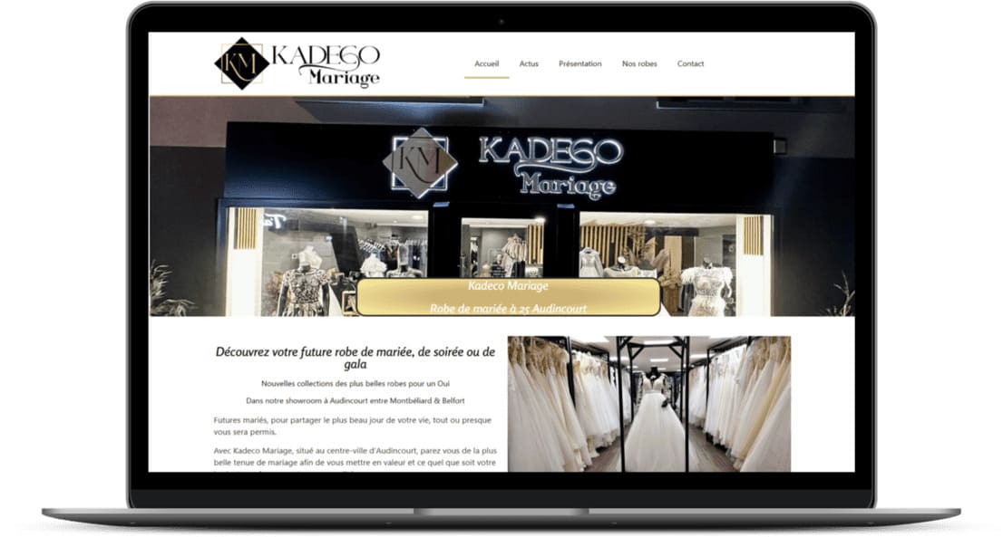 Création de site Internet à 68 Wittelsheim, Mulhouse pour Kadeco Mariage, robes de mariée, robes de soirée à 25 Audincourt