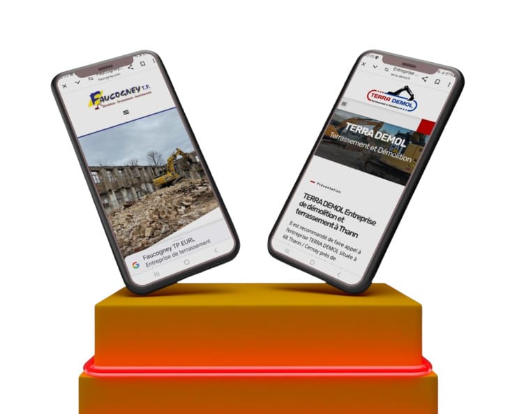 Exemples créations sites Internet clients Travaux Publics situés à 68 Thann et 70 Cubry Les Faverney