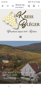 Domaine Kress Bleger Vigneron récoltant 68 Rodern près de Colmar, Alsace