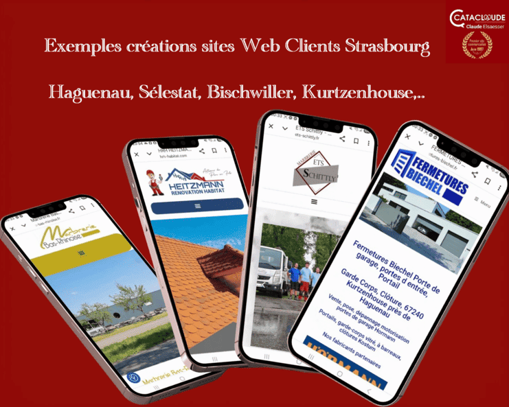 Créations sites Internet 67 Strasbourg avec référencement SEO par CataClaude à 68 Wittelsheim près de Mulhouse
