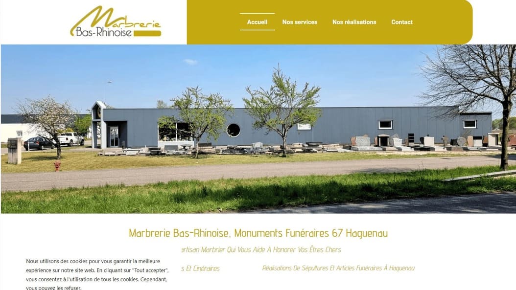 Création référencement SEO site web Marbrerie Bas-Rhinoise à 67 Haguenau également près de Strasbourg et de Bischwiller