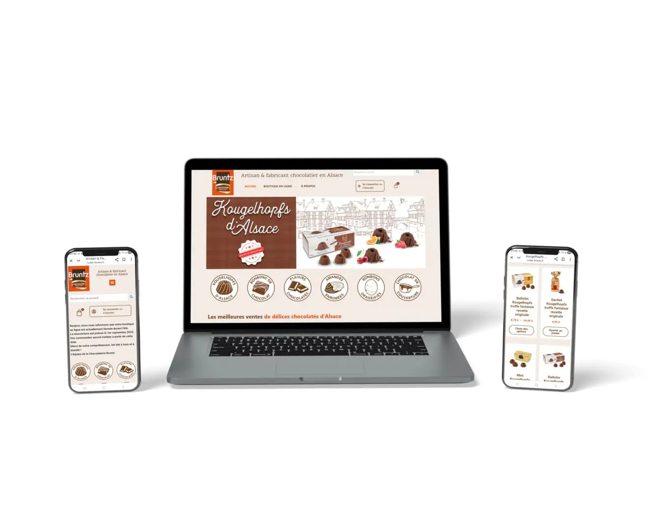 Création site E-Commerce Chocolaterie Bruntz 68 Kingersheim près de Mulhouse Alsace