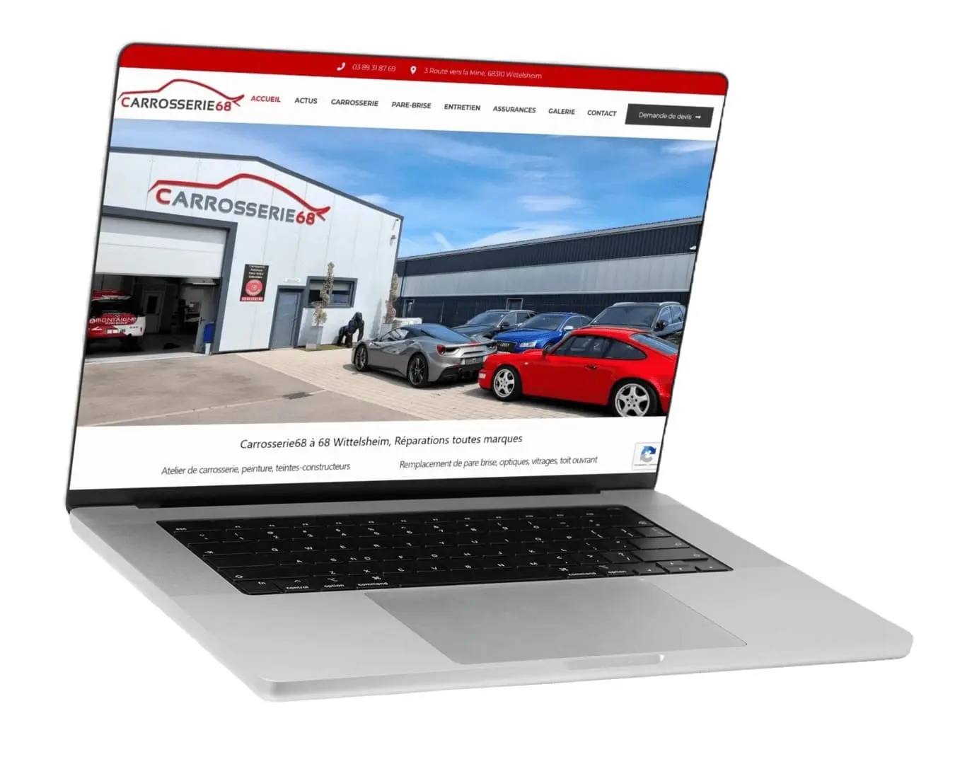 Pour Carrosserie68 à Wittenheim, l'objectif était clair : un site web reflétant leur expertise technique et leur efficacité.