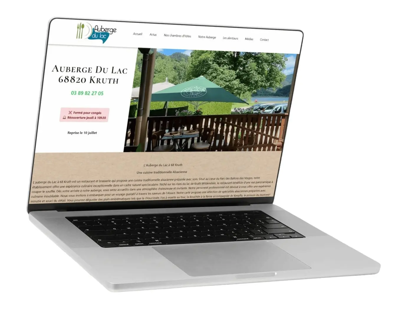 Refonte site web Mulhouse Auberge Du Lac 68 Kruth
