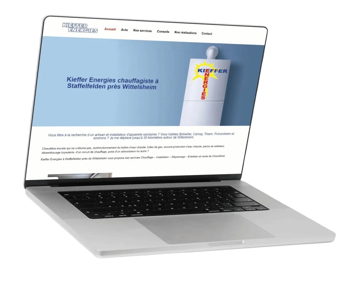 CataClaude à Wittelsheim Refonte site web Mulhouse pour Kieffer Energies Wittelsheim
