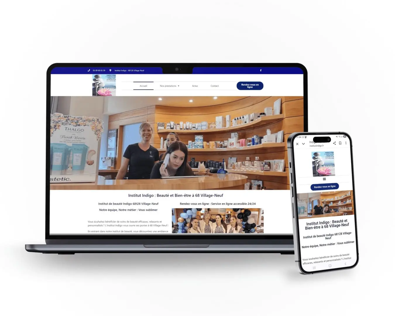 Institut de beauté Indigo 68128 Village-Neuf Notre équipe, Notre métier : Vous sublimer Vous souhaitez bénéficier de soins de beauté efficaces, relaxants et personnalisés ? L’Institut Indigo vous ouvre ses portes à 68 Village-Neuf !