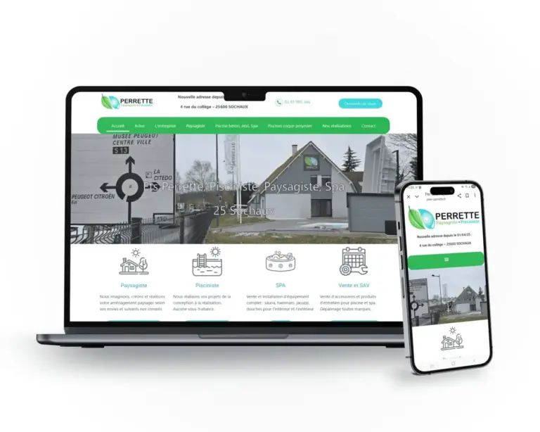 PERRETTE Paysagiste Pisciniste à Sochaux Terrassement, terrasses en bois, clôtures, plantation, allée Située au cœur du Doubs à Sochaux, notre entreprise indépendante dédiée à l’aménagement paysager et la construction de piscines est votre partenaire de confiance pour la réalisation de vos projets extérieurs. Forts d’une équipe de 12 collaborateurs professionnels et expérimentés,