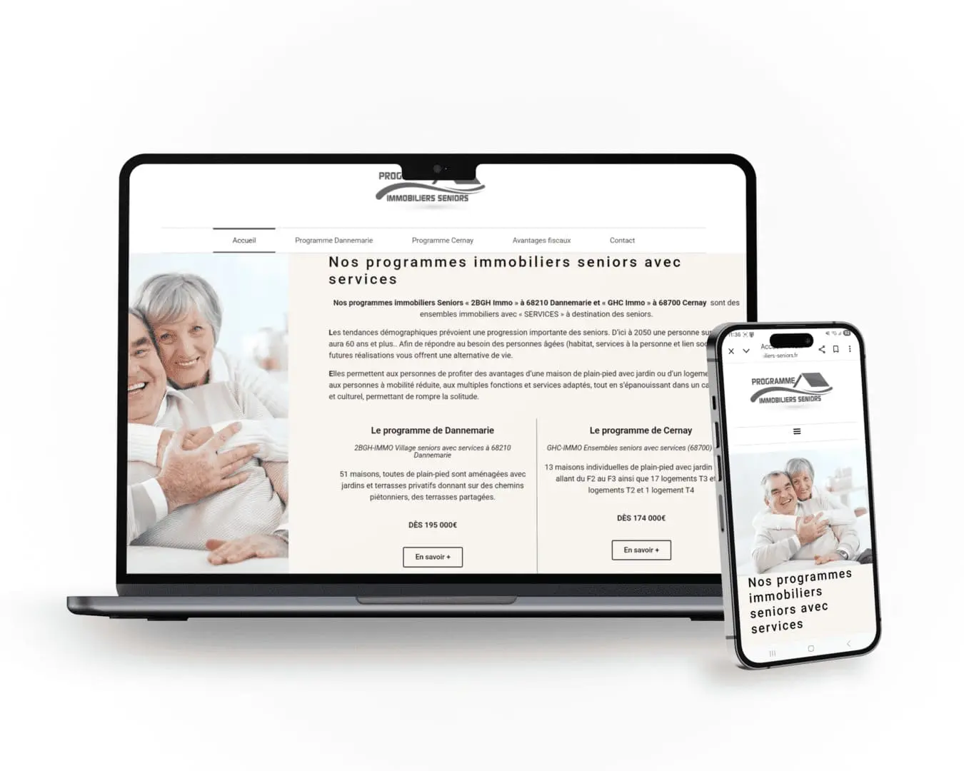 Nos programmes immobiliers Seniors « 2BGH Immo » à 68210 Dannemarie et « GHC Immo » à 68700 Cernay sont des ensembles immobiliers avec « SERVICES » à destination des seniors.