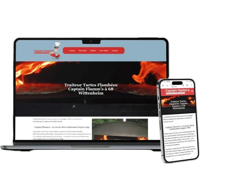 Creation site Internet Traiteur Tartes Flambées Captain Flamm’s à 68 Wittenheim Traiteur pour vos mariages, évènements, soirées privées
