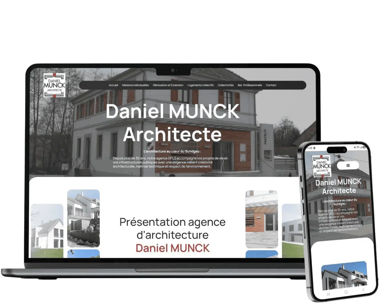 Présentation de la création du nouveau site Internet Agence d'architecture Daniel MUNCK à 68 Ferrette