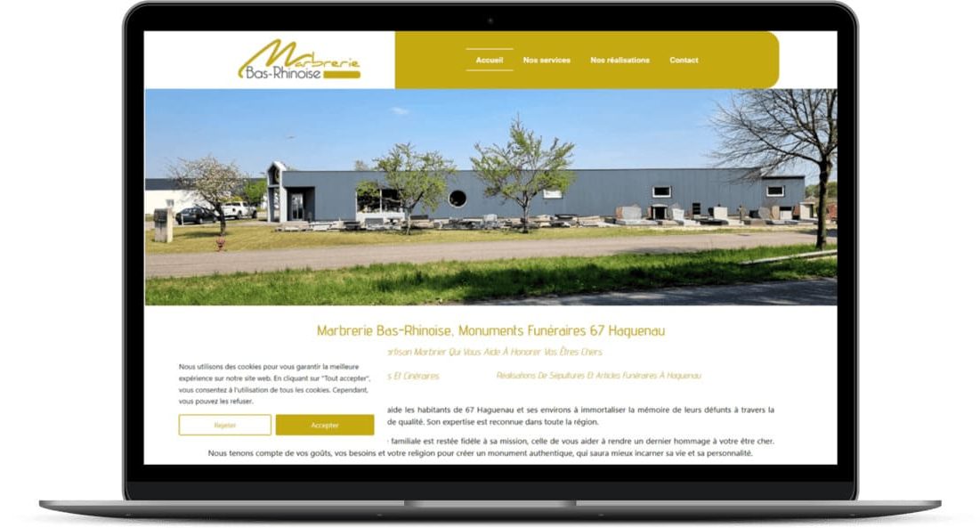 Création site Internet pour la Marbrerie funéraire Bas-Rhinoise à 67 Haguenau