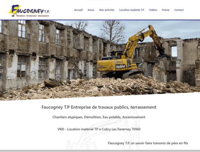 Refonte site internet Faucogney T.P Entreprise de travaux publics, terrassement