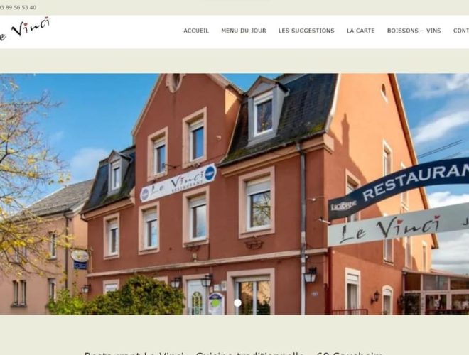 Création site internet pour le Restaurant Le Vinci - Cuisine traditionnelle - 68 Sausheim